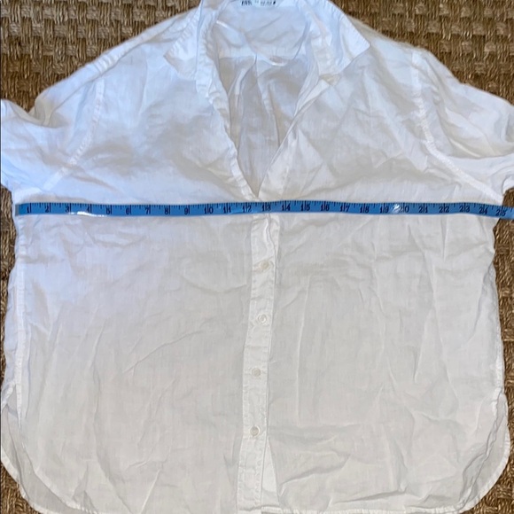 Zara White Linen Oversized Button-Up Shirt. Sz Med - Picture 3 of 9